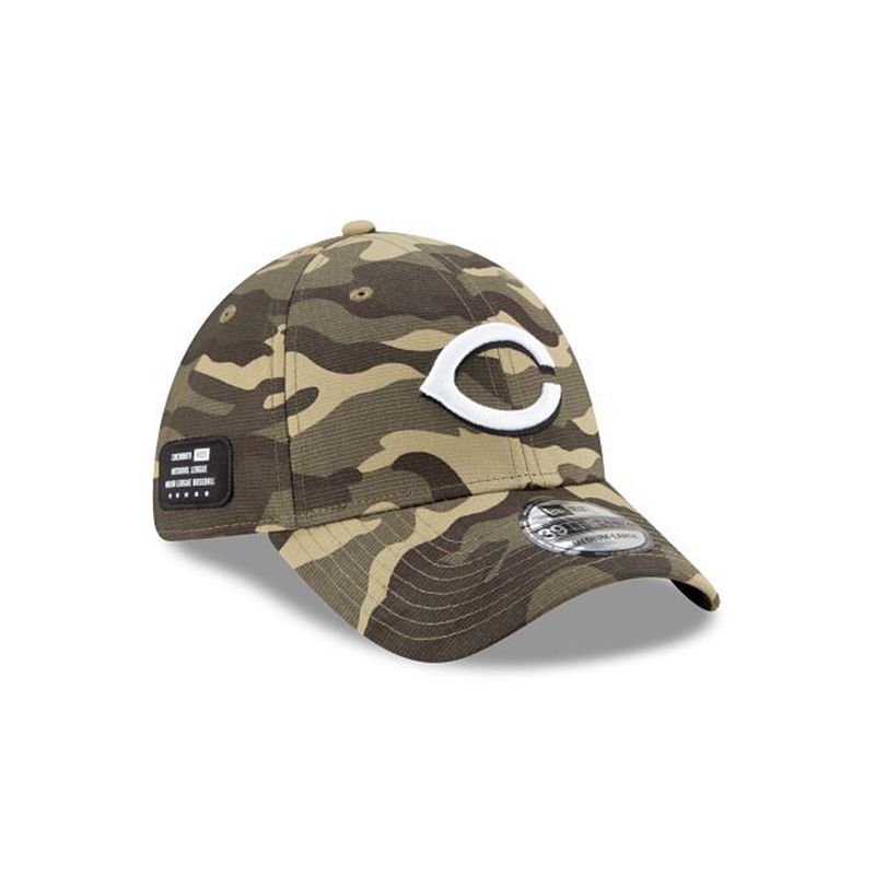 MLB Cincinnati Reds Armed Forces Weekend 39Thirty Stretch Fit (DYA5005) - Green New Era Caps